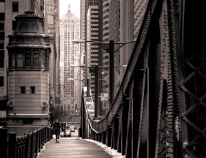 Pont sur le centre-ville de Chicago